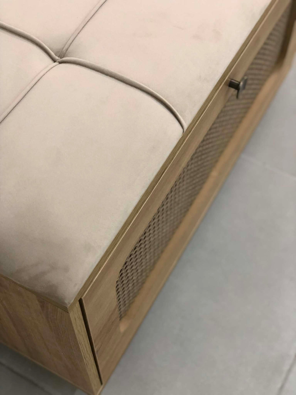 Banc Porte-Chaussures Cannage & Capitonné